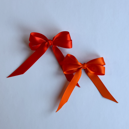 Orange mini hair bows