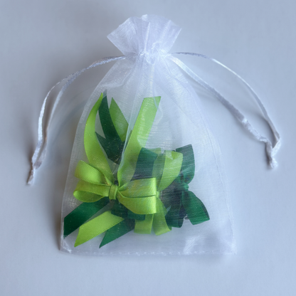 Green mini hair bows